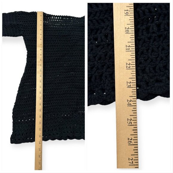Scoop NYC Black Cotton Crochet Sweater, size S - Picture 11 of 11